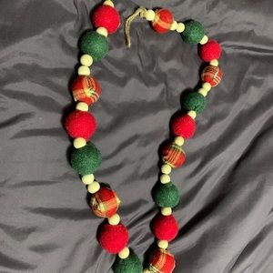 Red green and plaid Christmas garland